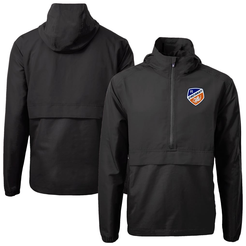 FC Cincinnati Cutter & Buck Charter Eco Recycled Anorak Jacket - Black